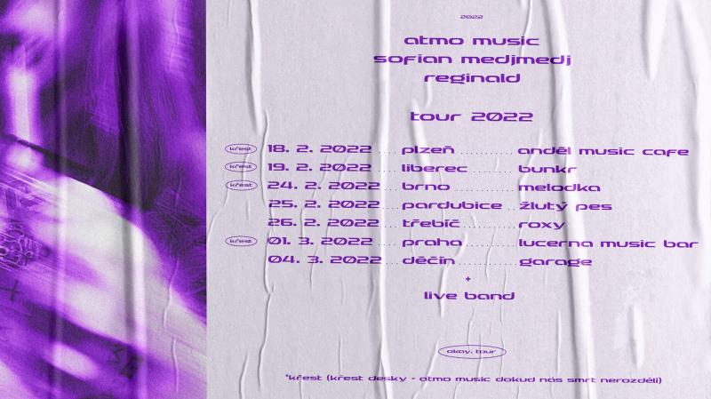 Reginald + Sofian Medjmedj + ATMO music - Okey. tour 2022 - Pardubice