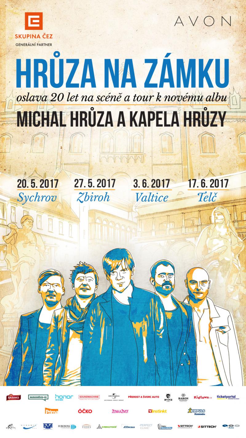 Zámecké turné Michala Hrůzy s Kapelou Hrůzy se blíží.  Hlavními hosty budou Anna K., Mňága a Žďorp a Tata Bojs