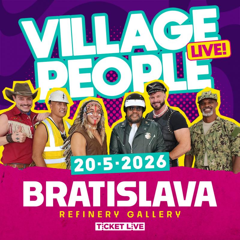 Legendárni Village People (USA) prichádzajú do Bratislavy – 20. mája 2026 v Refinery Gallery odznejú nesmrteľné disco hity